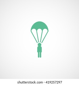 Parachute Green Flat Icon On White Background