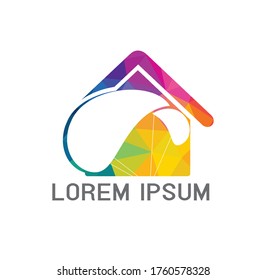 Parachute home shape logo design. Delivery air balloon symbol.