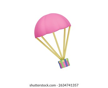 parachute icon 3d illustration render