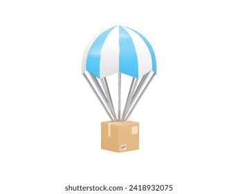  Parachute icon 3d illustration 3d rendering element