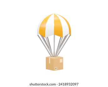  Parachute icon 3d illustration 3d rendering element