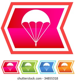 flecha de icono de paracaídas