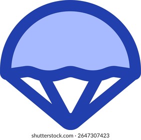 parachute icon blue style design