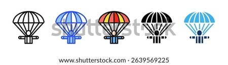 Parachute Icon Collection With Multiple Styles