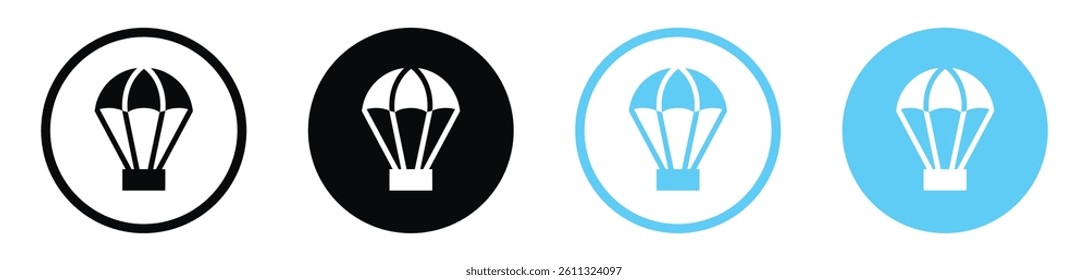 Parachute icon collection. vector illustration set