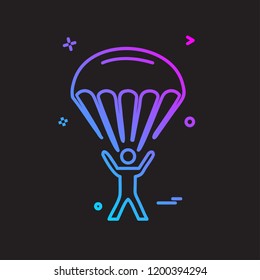 parachute icon design vector