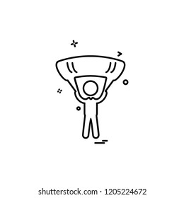 parachute icon design vector