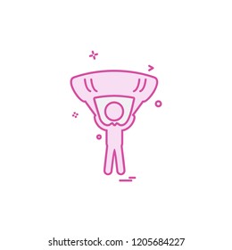 parachute icon design vector