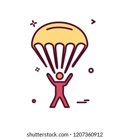 parachute icon design vector