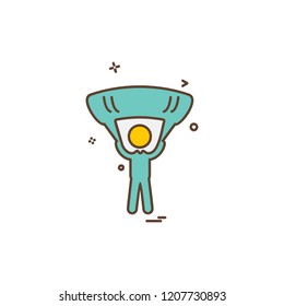 parachute icon design vector
