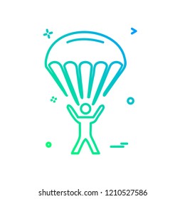 parachute icon design vector