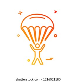 parachute icon design vector