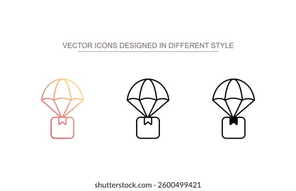 Parachute icon design with white background stock illustration