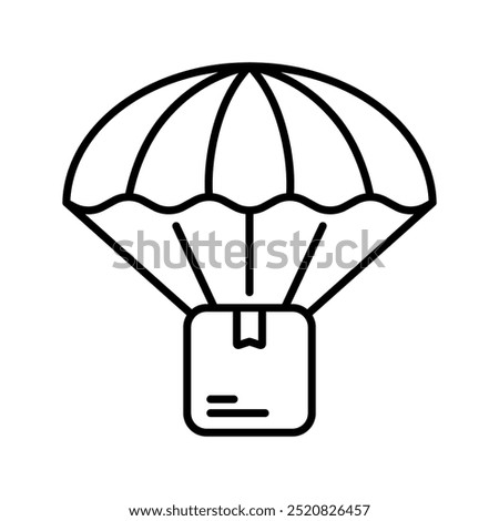 Parachute icon. Parachute, Drop shipping, Delivery, Shipment, Package, Delivery box, Box, Logistics, Shipping. Vector icon illustration