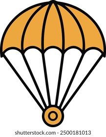 Icono de paracaídas Ilustración vectorial de contorno llena