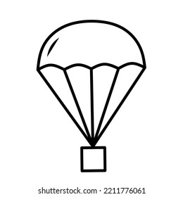 icono de paracaídas con diseño plano