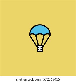 parachute icon flat design