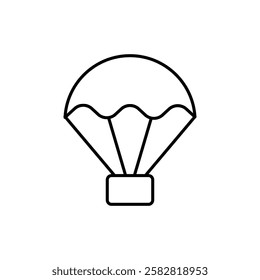 Parachute icon Flat isolated outline sign