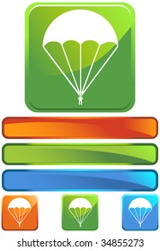 parachute icon glossy