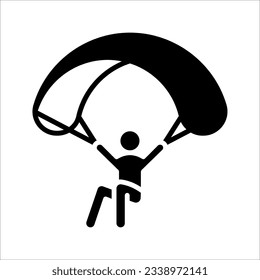 icono del paracaídas. icono de paracaídas de línea de alta calidad, ilustración vectorial en fondo blanco