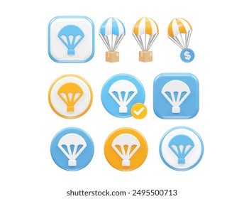 Parachute icon illustration vector rendering