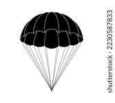 Parachute icon isolated on white background. Free descent and flight in space delivery gifts and goods with sudden pleasant surprise help. Vector illustration