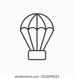 Parachute icon. line style vector icon.