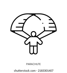 parachute icon. Linear style sign isolated on white background. Vector illustration