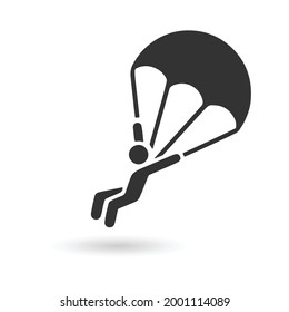 Parachute icon, logo isolated on white background.