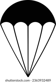 Icono de paracaídas, logotipo aislado en fondo blanco