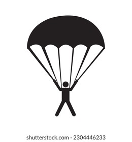 parachute icon logo vector design template