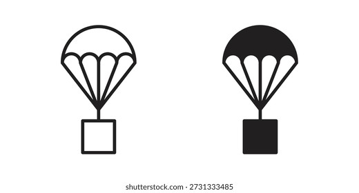 Parachute icon on white background. Stock vector icon