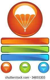 ícone de paraquedas laranja