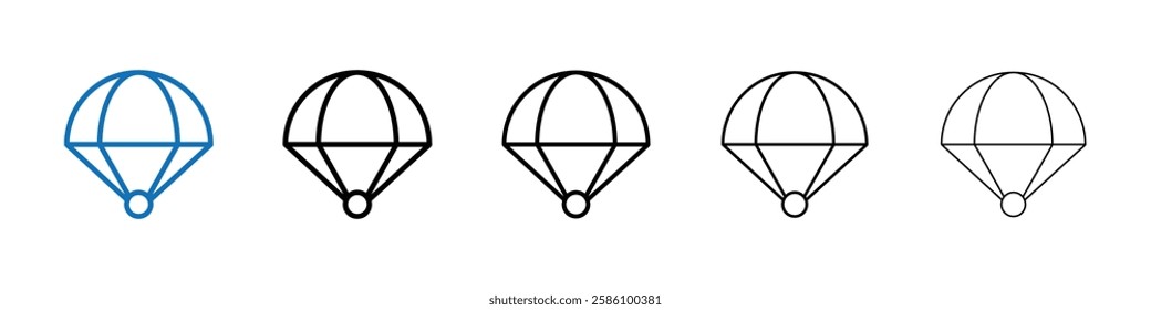 Parachute icon Outline vector logo for web ui