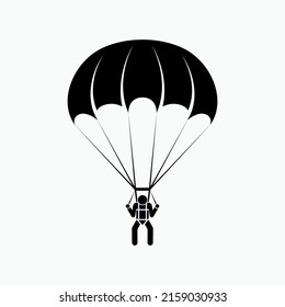 Parachute Icon. Parachuter, Paratrooper Symbol - Vector.