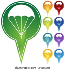 parachute icon pin