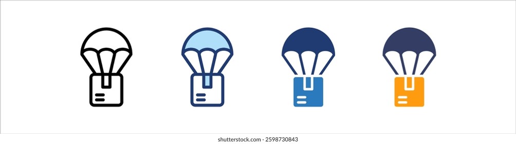 Parachute Icon Set Multiple Style Collection