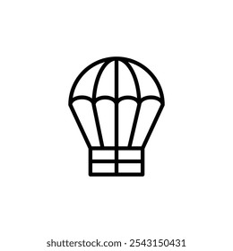 Parachute icon set. outlined and solid filled versions.