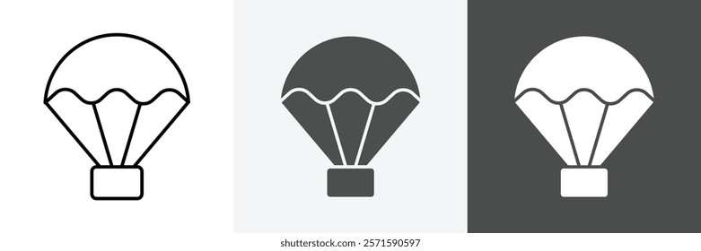 Parachute icon set vector art