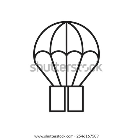 Parachute icon simple black line style.