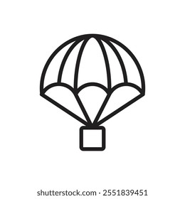 Parachute icon Simple thin outline