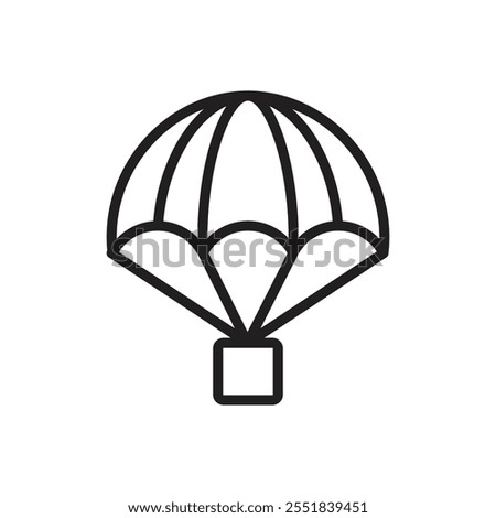 Parachute icon Simple thin outline
