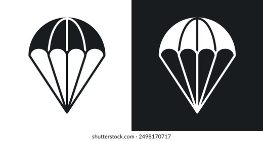 Parachute icon in solid style