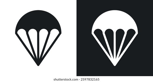 Parachute icon symbol collection on white background.
