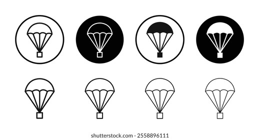 Parachute icon Symbol mark in filled style