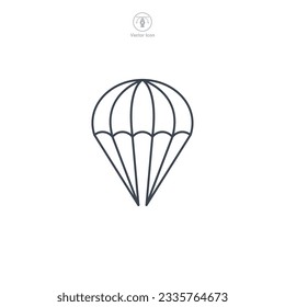 Parachute icon symbol vector illustration isolated on white background