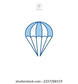 Fallschirmsymbol, Vektorgrafik einzeln auf weißem Hintergrund