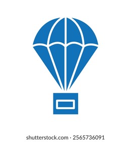 Parachute icon Thin line illustration set