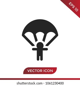 Parachute icon vector
