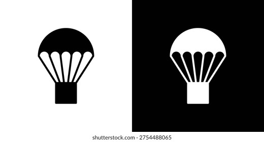 Gráficos del Vector del icono del paracaídas, iconos sólidos planos